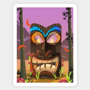 Tiki Wooden Mask Sticker